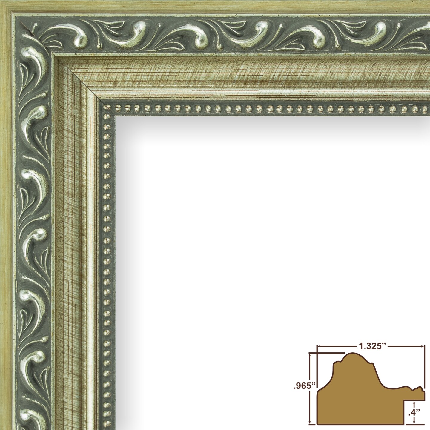16x16 Matted Picture Frame, Ancien Ornate 1.25 Inch Wood  Moulding, Wall Display Frame for Art, Posters, or Photos by wallsthatspeak