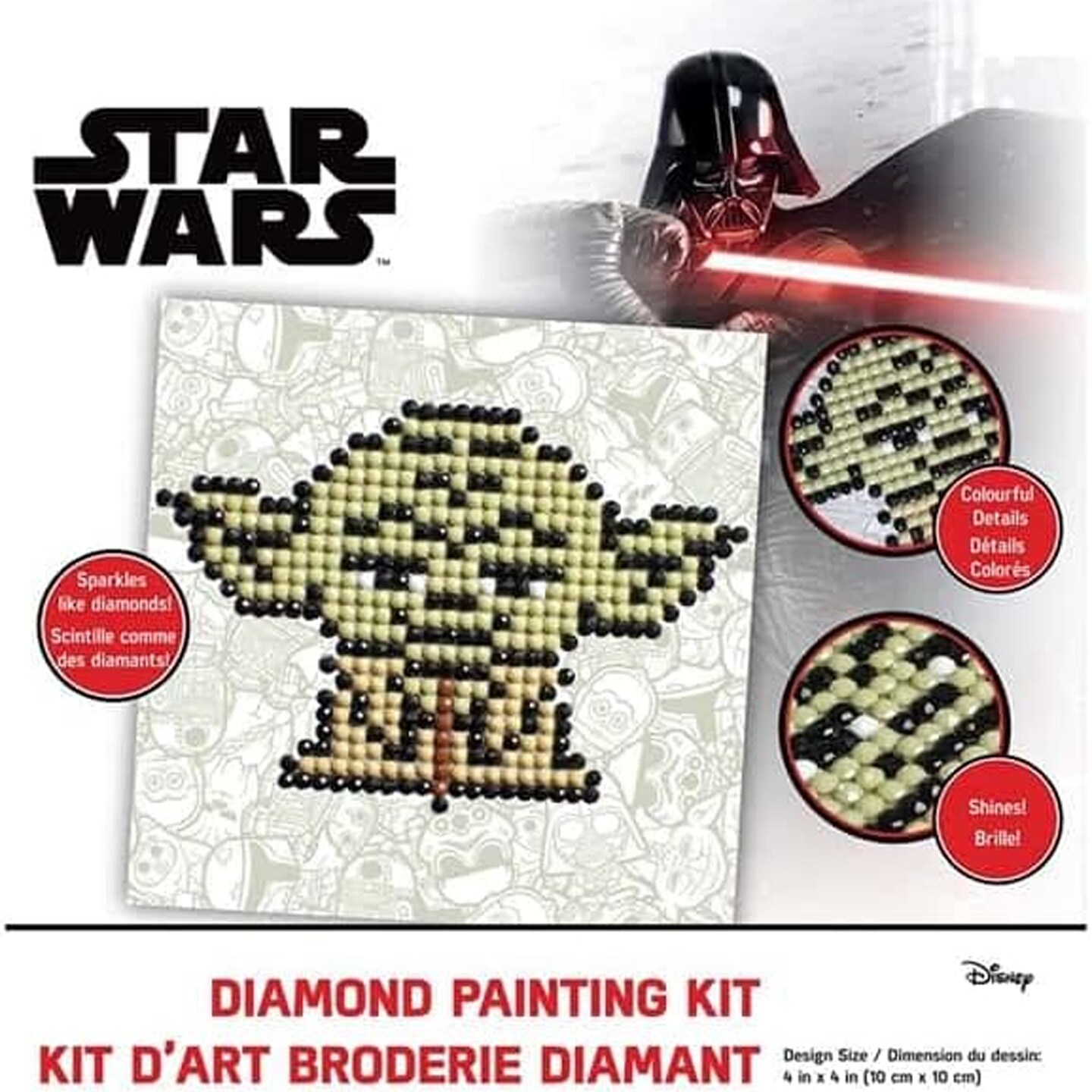 Diamond Dotz Yoda Fun Star Wars Diamond Painting Kits for Adults - Diamond Art Kits a Relaxing Creative Craft Kit with Dotz Gems 4x4