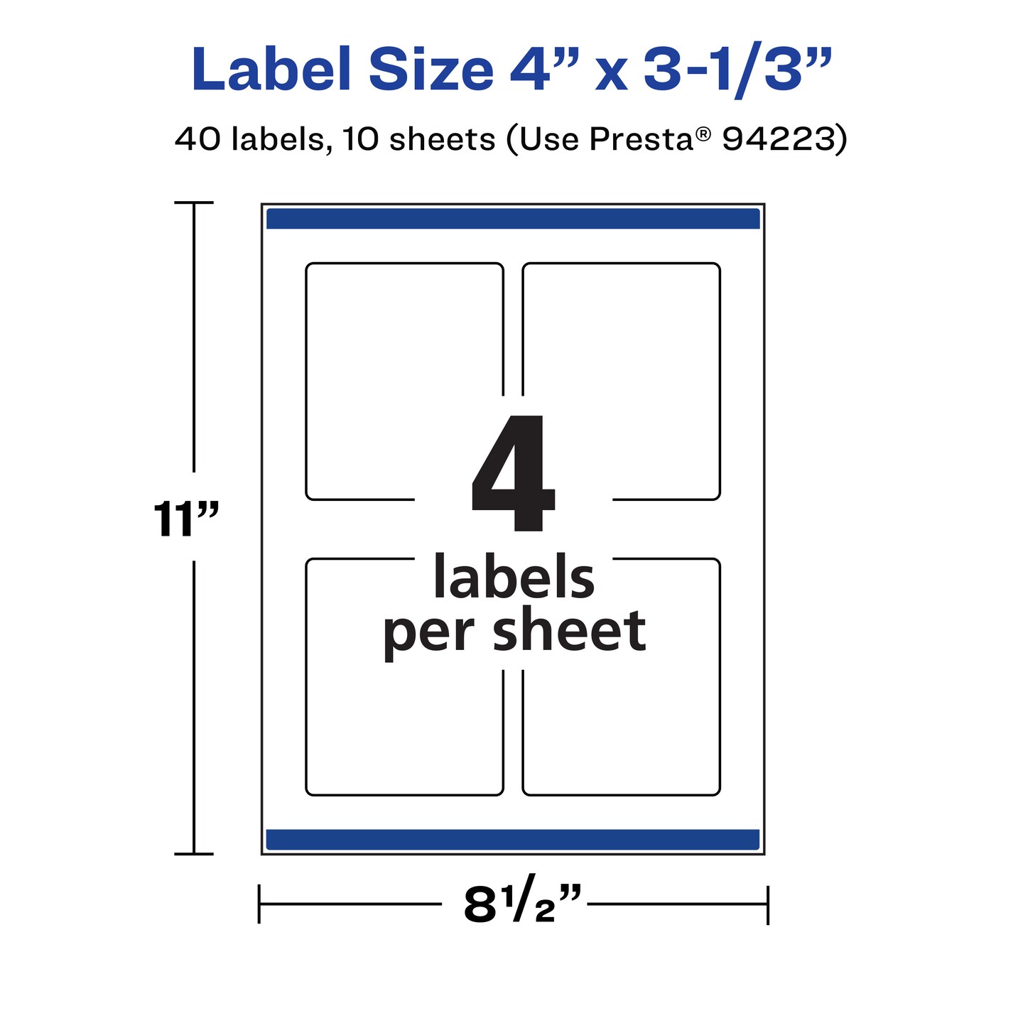 Avery Durable Waterproof Rectangle Labels with Sure Feed, 4" x 3-1/3"