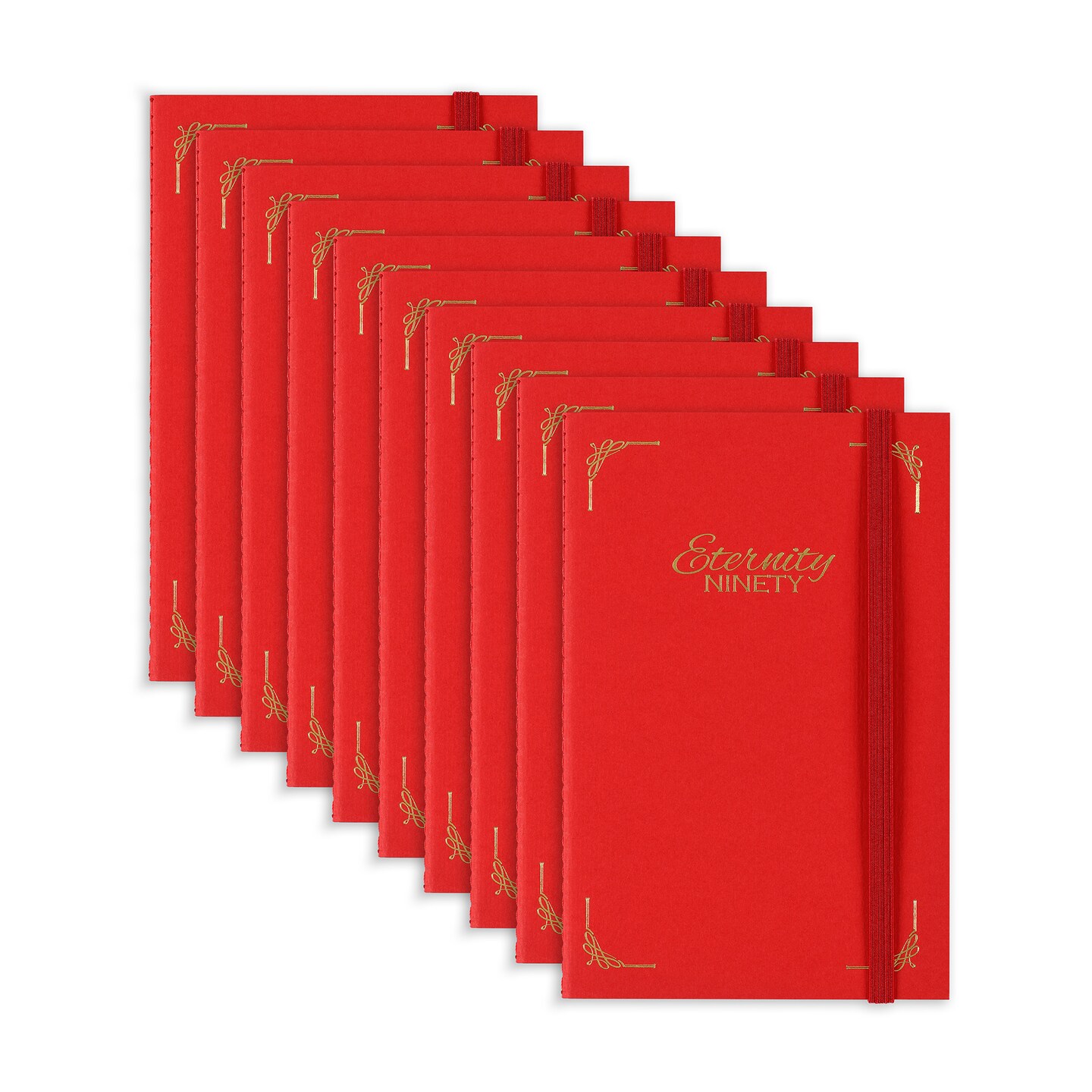 New York Central Eternity Ninety Flat Book- 4x6&#x22; Sketch Watercolor Journal, Pack of 10- Red Soft Paperback- Watercolor Sketchbook w/ Elastic Band,100 Total Sheets 100% Cotton, 90 lb Cold-Pressed