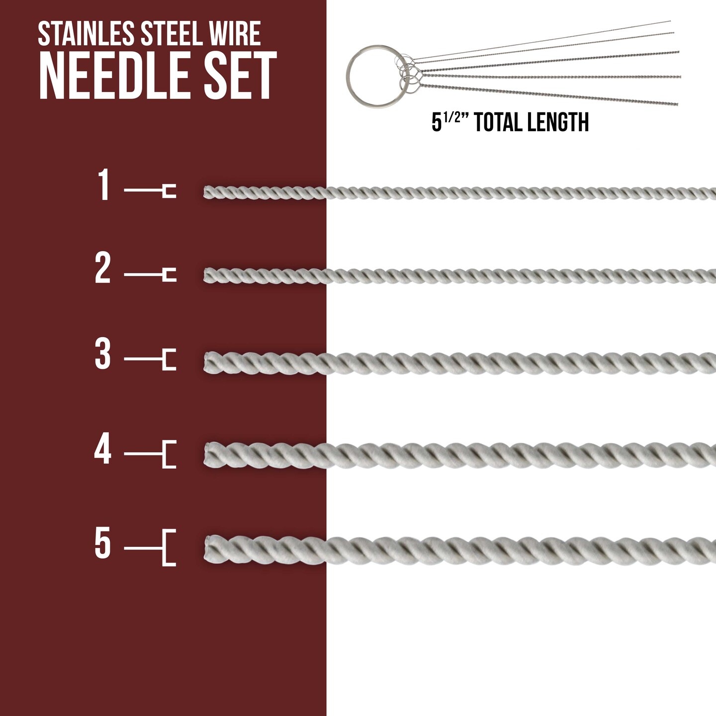 13 Piece Airbrush Cleaning Kit - 5 pc Cleaning Needles, 5 pc Cleaning Brushes, 1 Wash Needle, &#x26; Airbrush Resource Center Link Card