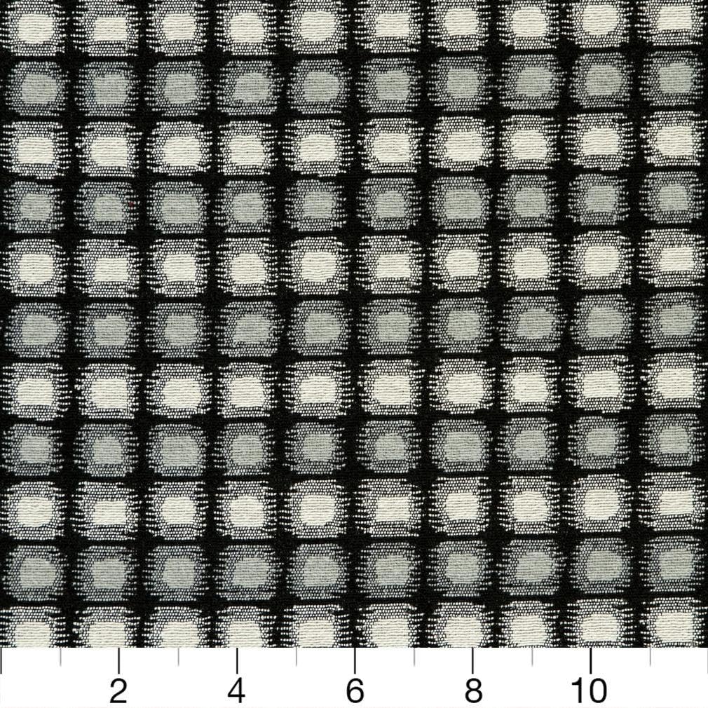 Black Made in America Abstract Geometric Woven Pattern Upholstery Fabric by The Yard - SKU: Redding Onyx