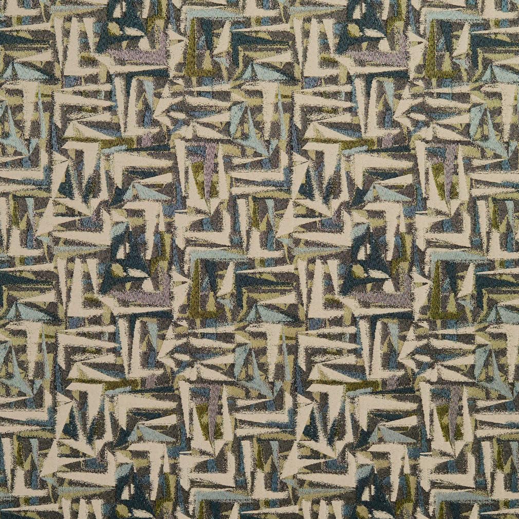 Aqua Abstract Woven Pattern Upholstery Fabric by The Yard - SKU: Norman Meadow