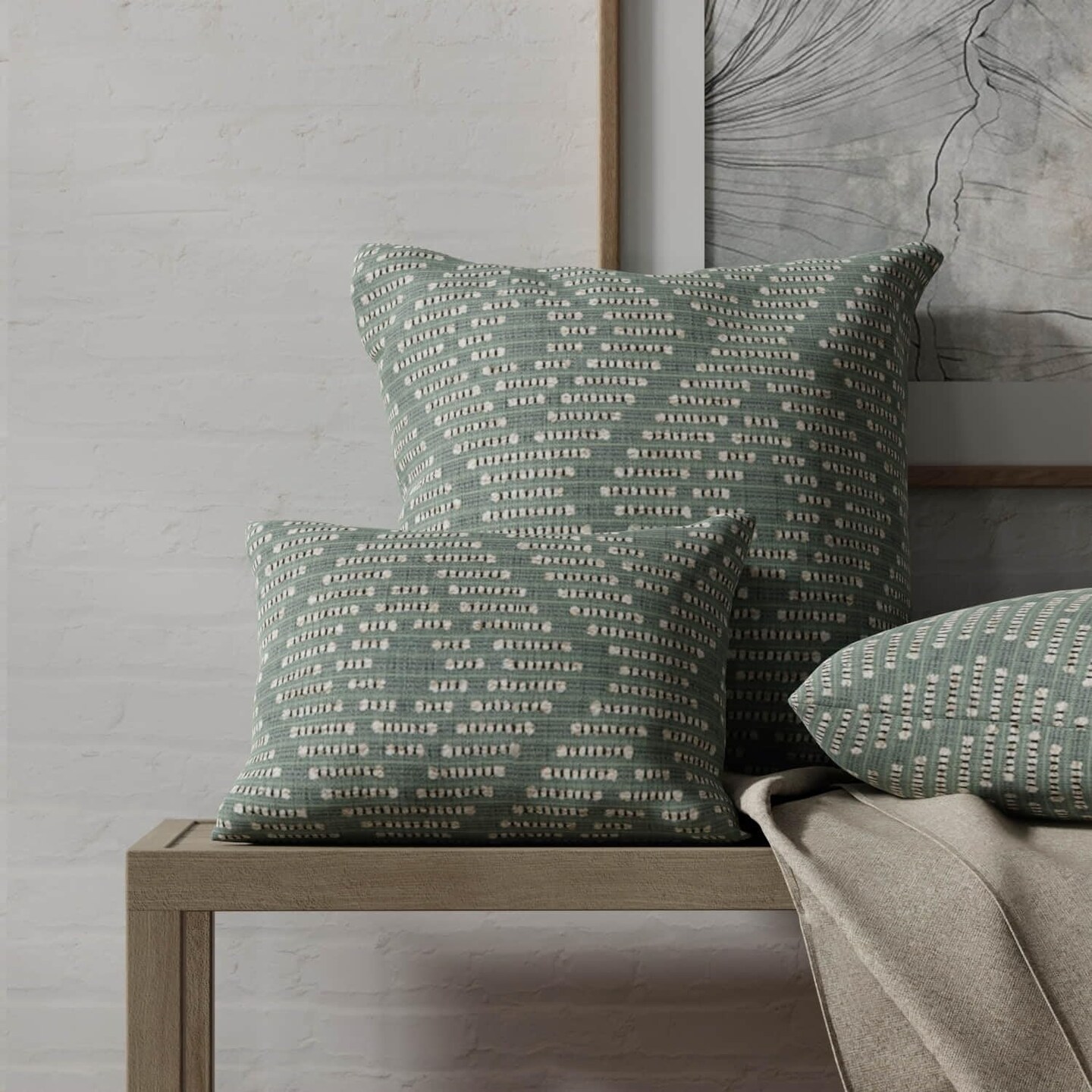 Aqua Stain Resistant Performance Pet Friendly Geometric Woven Pattern Upholstery Fabric by The Yard - SKU: Buren Pool