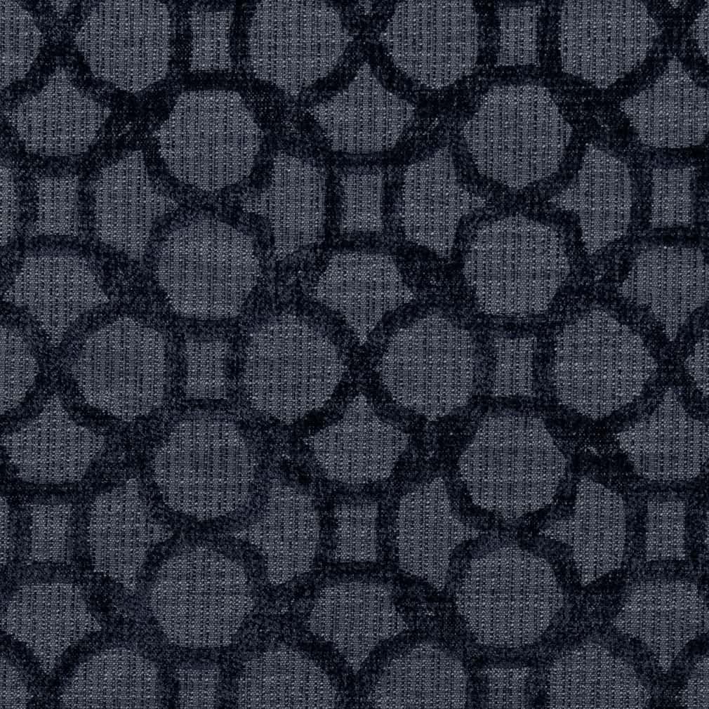 Blue Geometric Woven Pattern Upholstery Fabric by The Yard - SKU: Boston Oxford