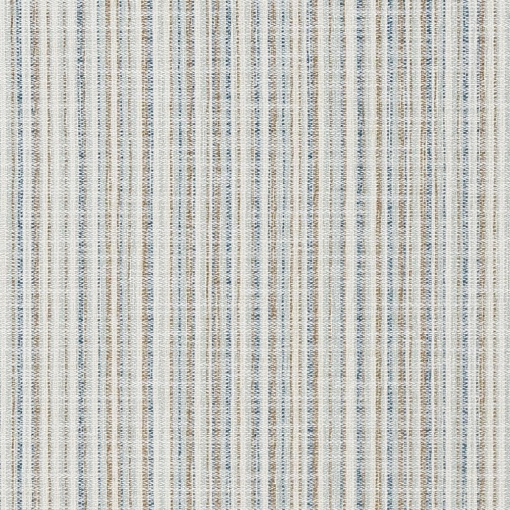 Blue Small Scale Stripe Woven Pattern Upholstery Fabric by The Yard - SKU: Equinox Indigo