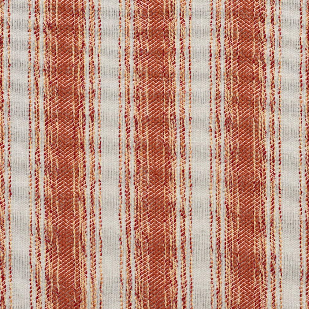 Orange Made in America Stripe Woven Pattern Upholstery Fabric by The Yard - SKU: Quay Fruity