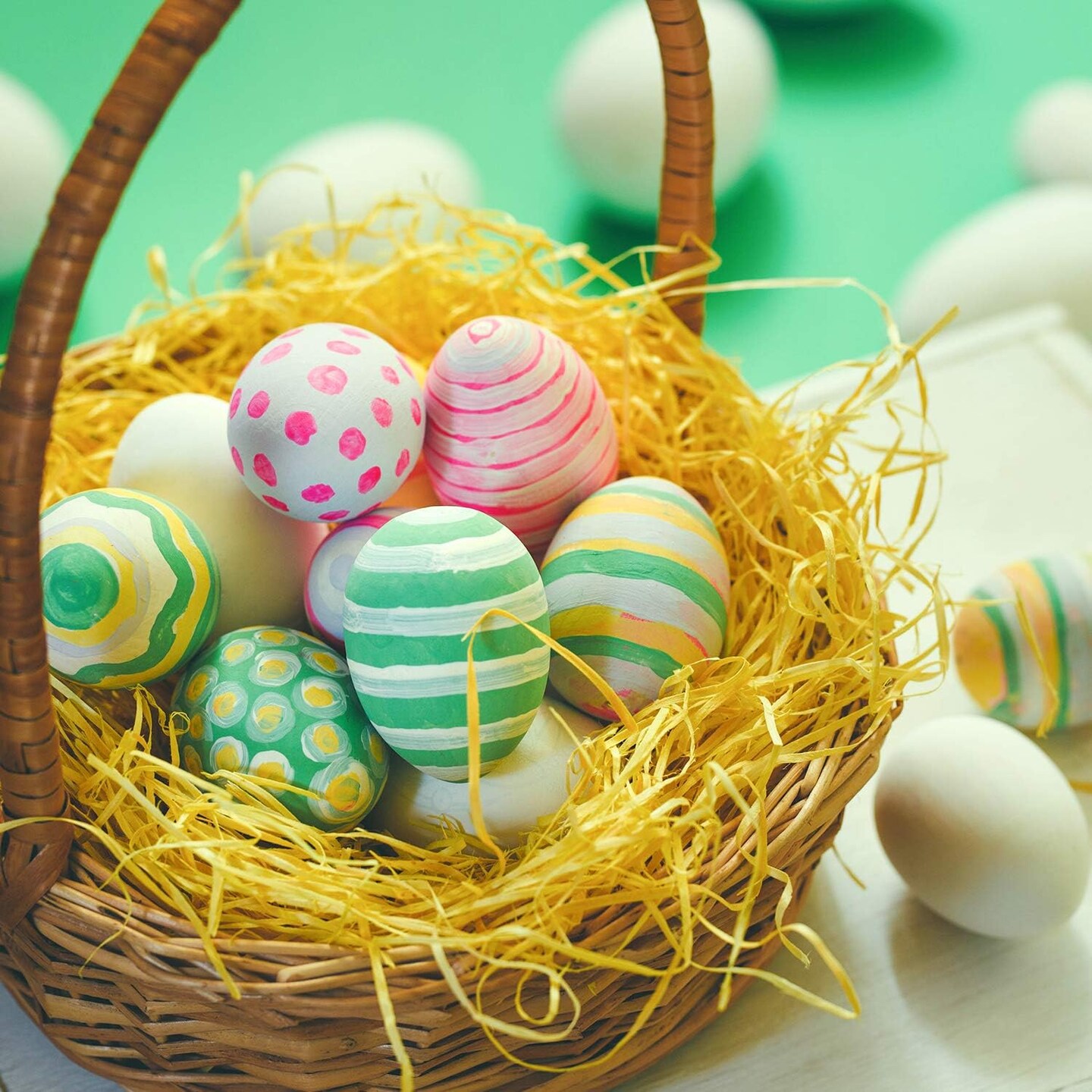 Multicolor Easter Grass Raffia Paper Easter Basket Grass