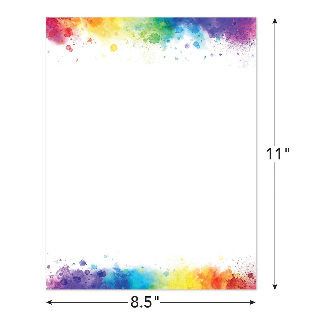Great Papers! Rainbow Burst Letterhead, for Invitations, Announcements and Personal Messages, Printer Friendly 8.5&#x201D;x11&#x201D;, 50 Pack