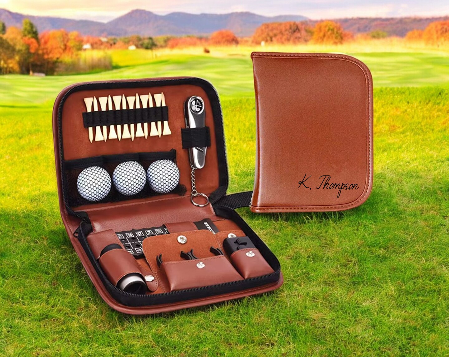 Personalized Leather Golf Tool Kit Set for Men and Women - Gift
