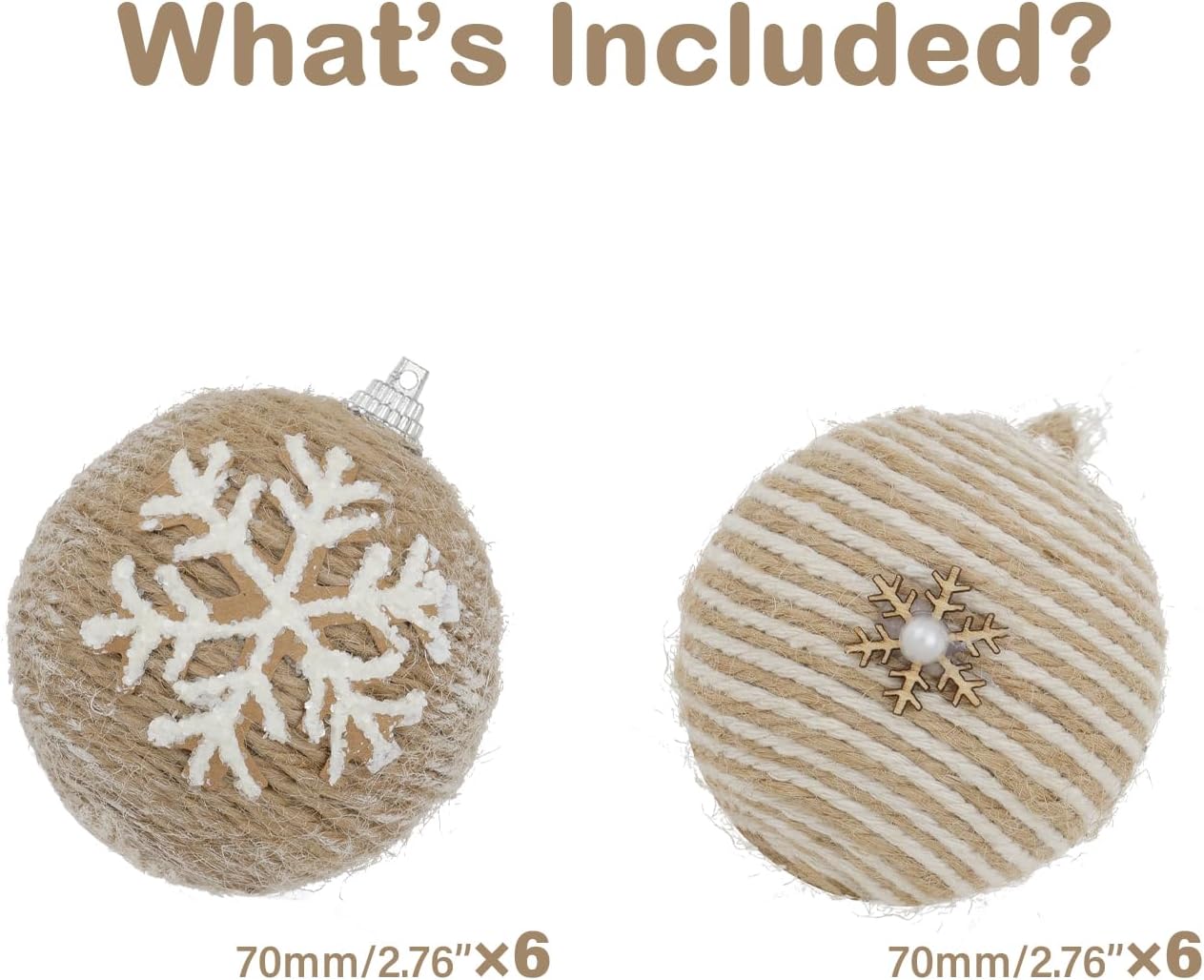 Farmhouse Christmas Ball Ornaments Set-70mm/2.76&#x22; Rustic Shatterproof Christmas Ball Ornaments Xmas Tree Decoration Hanging Ornaments for Xmas Party (12 Counts,Farmhouse)
