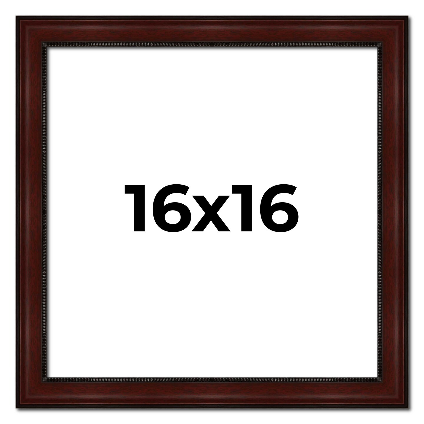 16x16 Distressed Brown Picture Frame - UV Acrylic, Foam Board Backing, Hanging Hardware