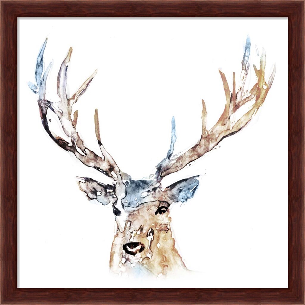 Watercolour Reindeer by Edward Selkirk 13&#x22; x 13&#x22; Framed Wall Art