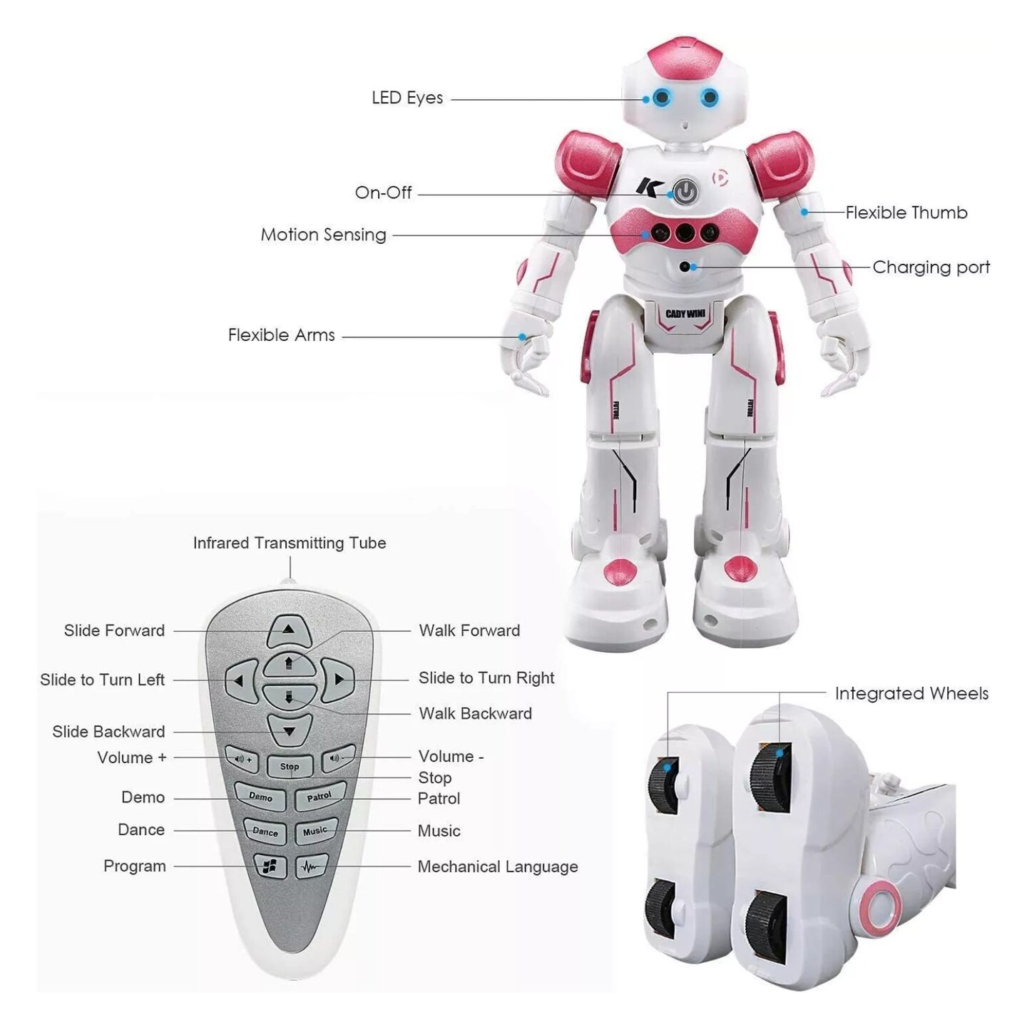 Kitcheniva Kids RC Robot Programmable Intelligent Walk Sing Dance Gift Toy