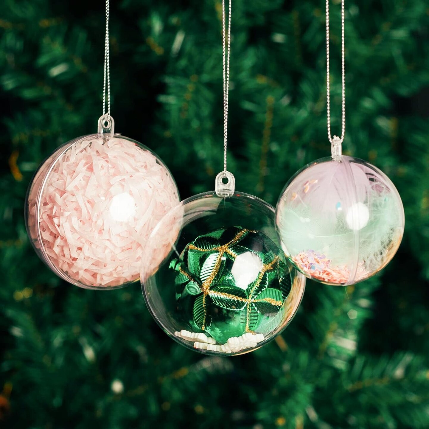 4inch Large Clear Ball Ornaments, 20PCS Clear Plastic Fillable Christmas Balls Shatterproof Ornament Bauble for DIY Crafts Wedding Party Decor Holiday Home Decor (20, 4 inch)