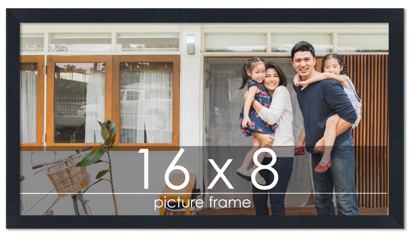 Panoramic Slim Profile Black Picture Frame - UV Acrylic, Foam Board Backing, Hanging Hardware