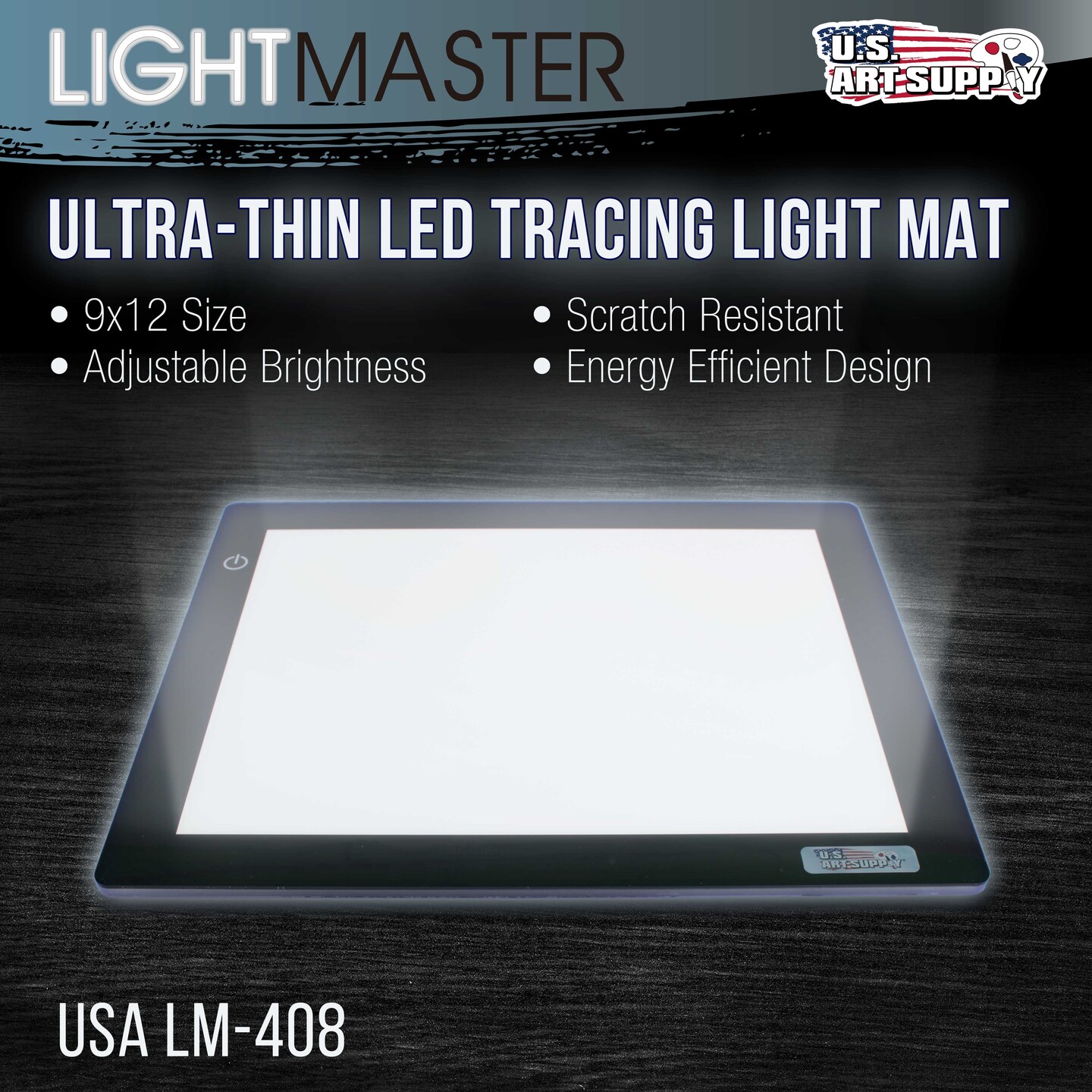 Lightmaster 9&#x22; x 12&#x22; (A4) Light Box 5V Ultra-Thin Profile w/ USB Power Adapter