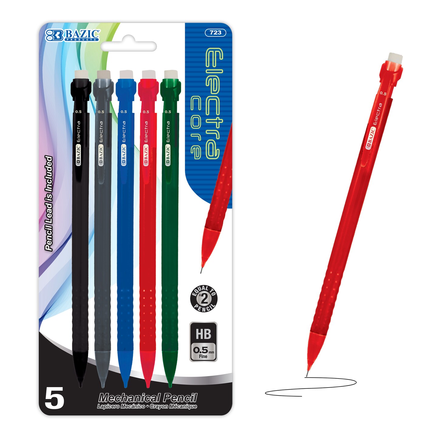 BAZIC 0.5 mm Electra Core Mechanical Pencil (5/Pack)