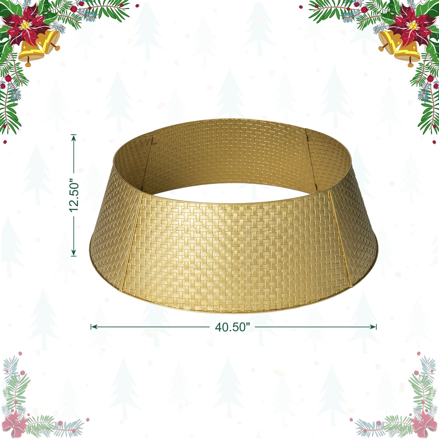 40.5&#x22;D/26&#x22;D Gold/Black Metal Tree Collar