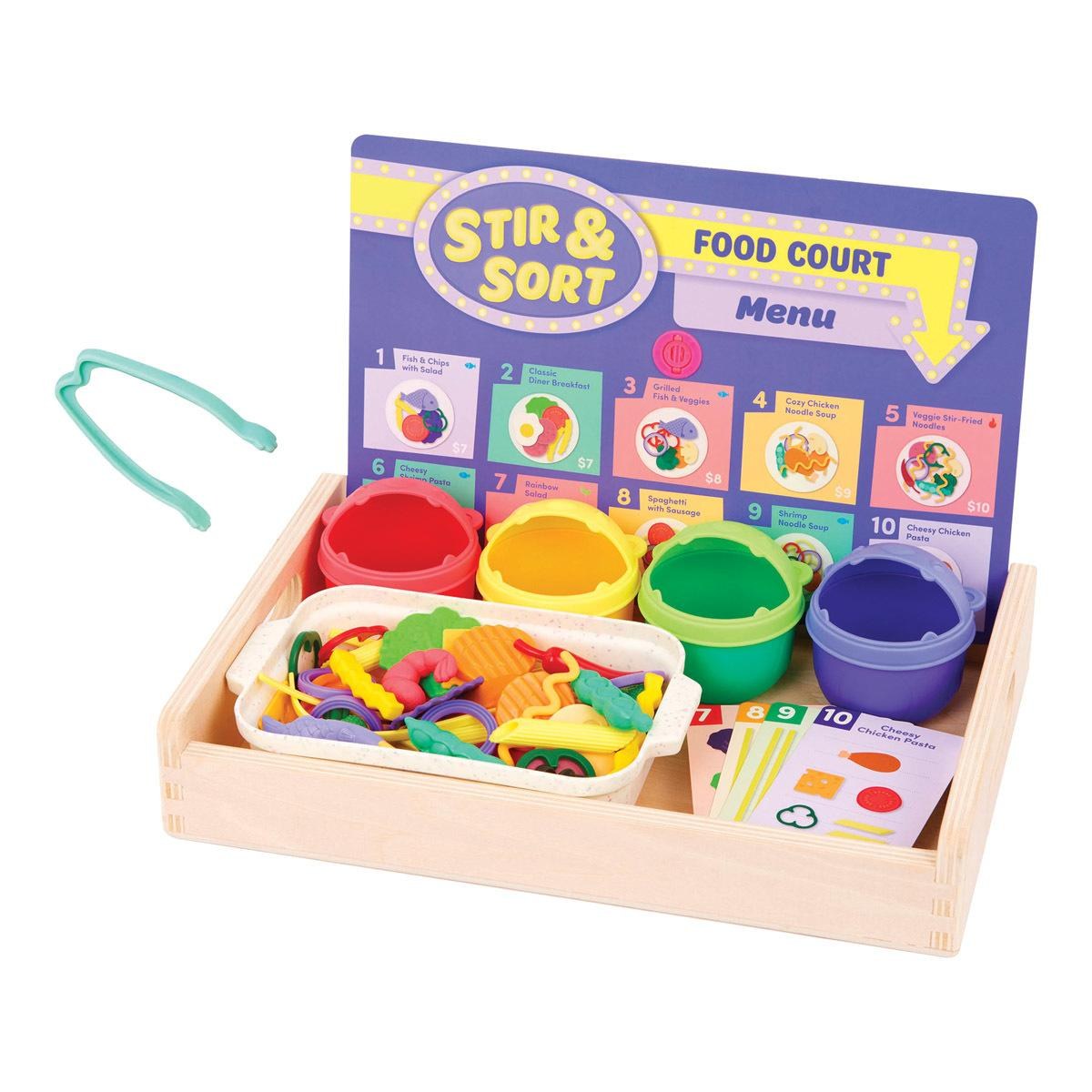 Battat Stir &#x26; Sort Food Court Fine Motor Game