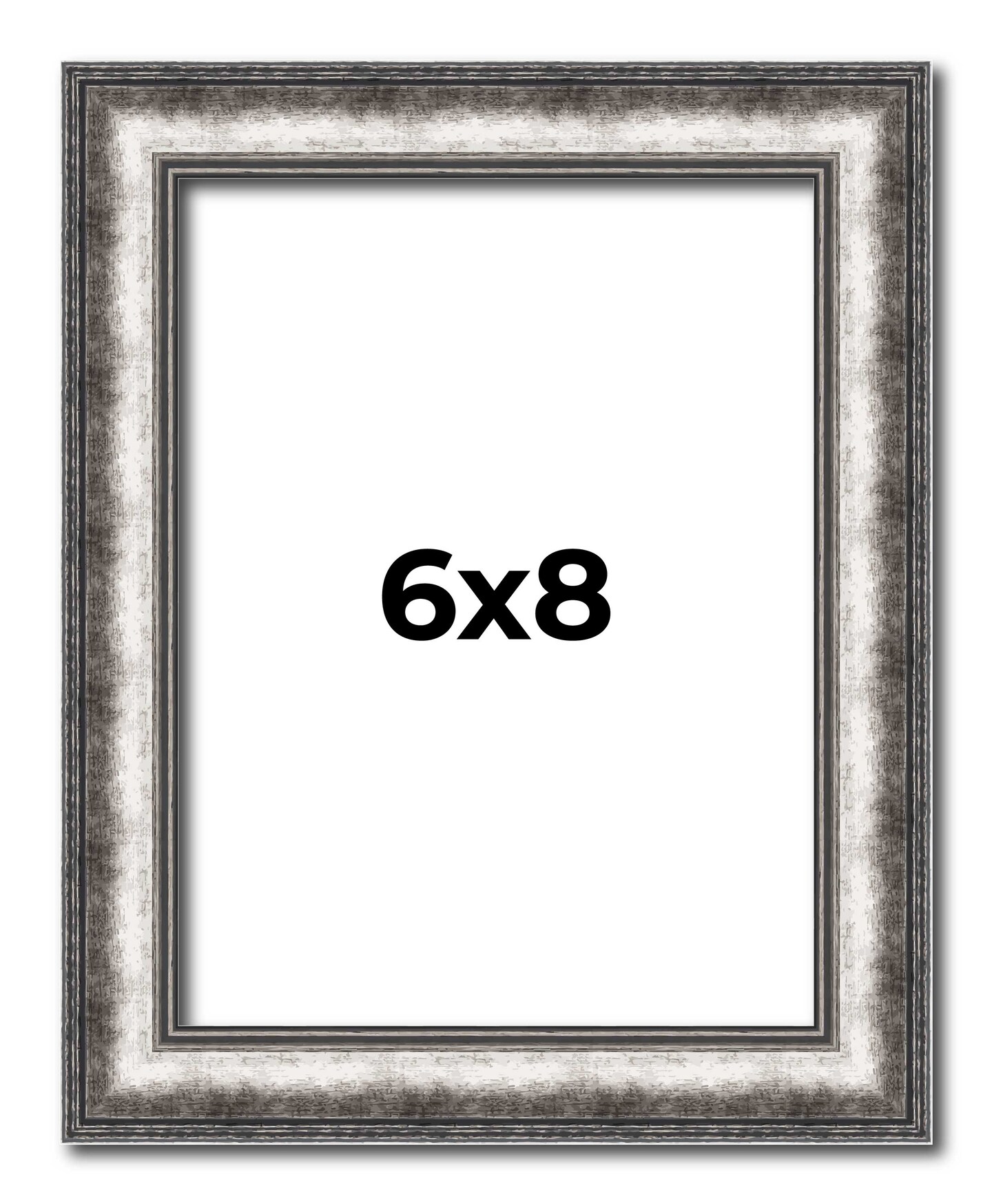Photo Size Slim Profile Silver Frame - UV Acrylic, Foam Board Backing, Hanging Hardware