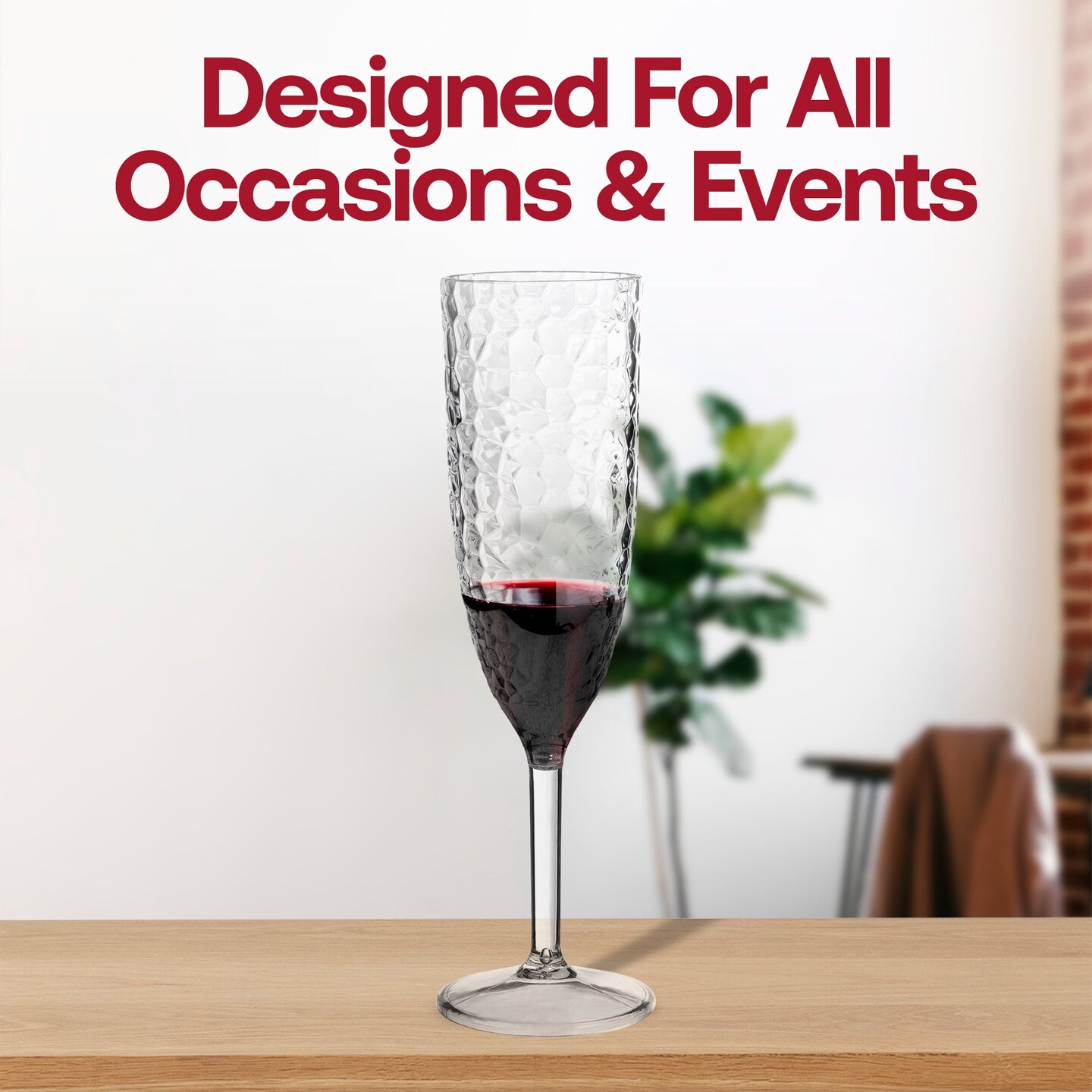 Crystal Disposable Plastic Champagne Flutes - 8 oz. (48 Glasses)