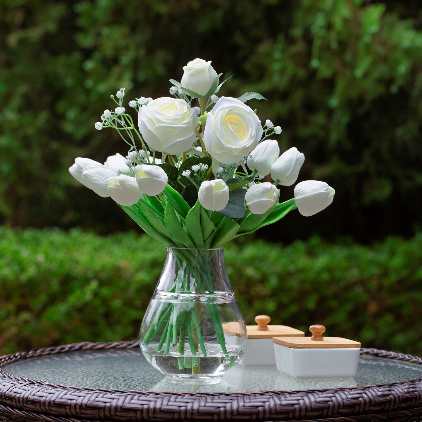 Mixed Rose Artificial Flowers Real Touch Tulips Fake Flowers in