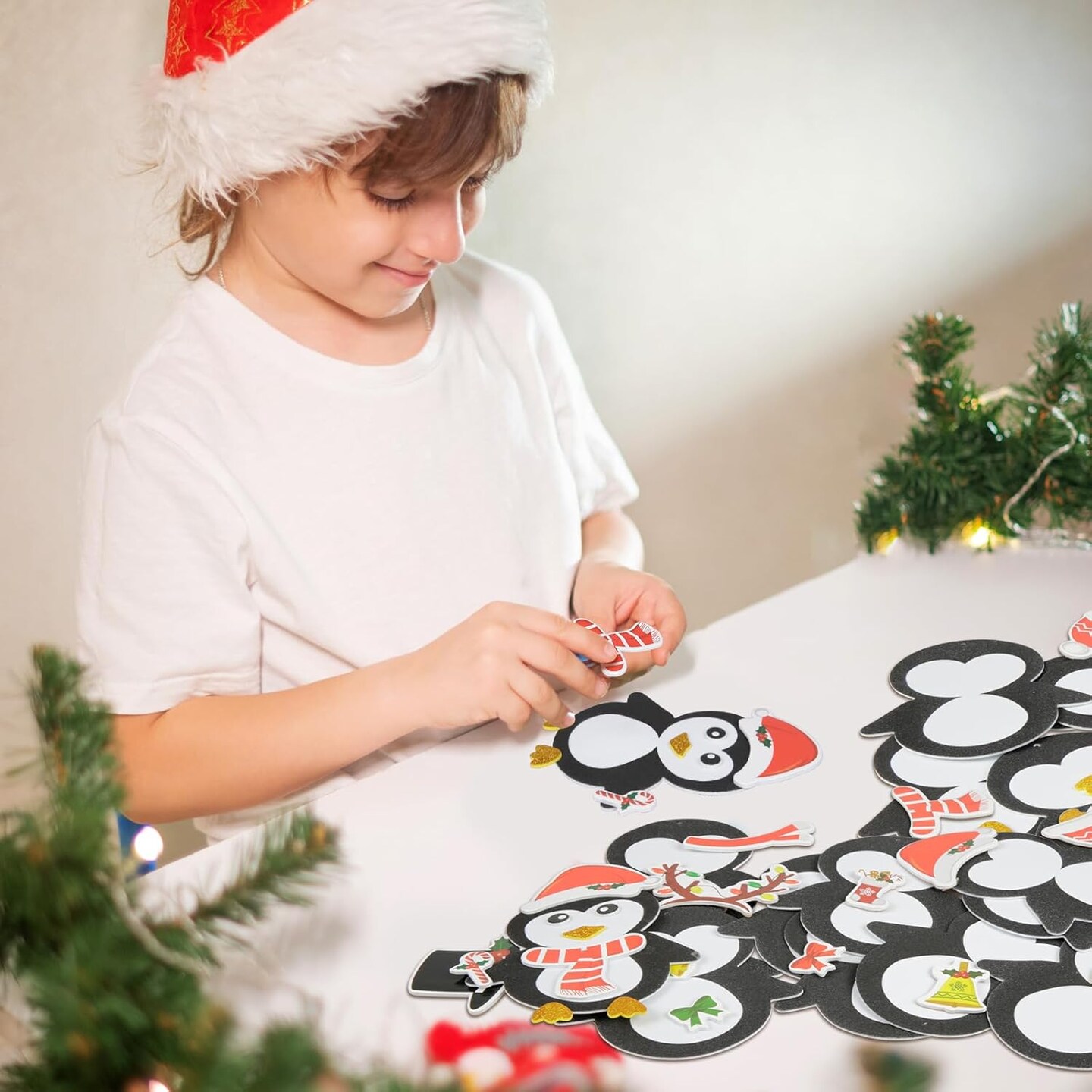 12 Pack Penguin Crafts for Kids Make You Own Penguin Foam Christmas Ornaments DIY Arts and Crafts for Kids Girls Boys Chirstmas Party Supplies Winter Xmas Tree Decoration
