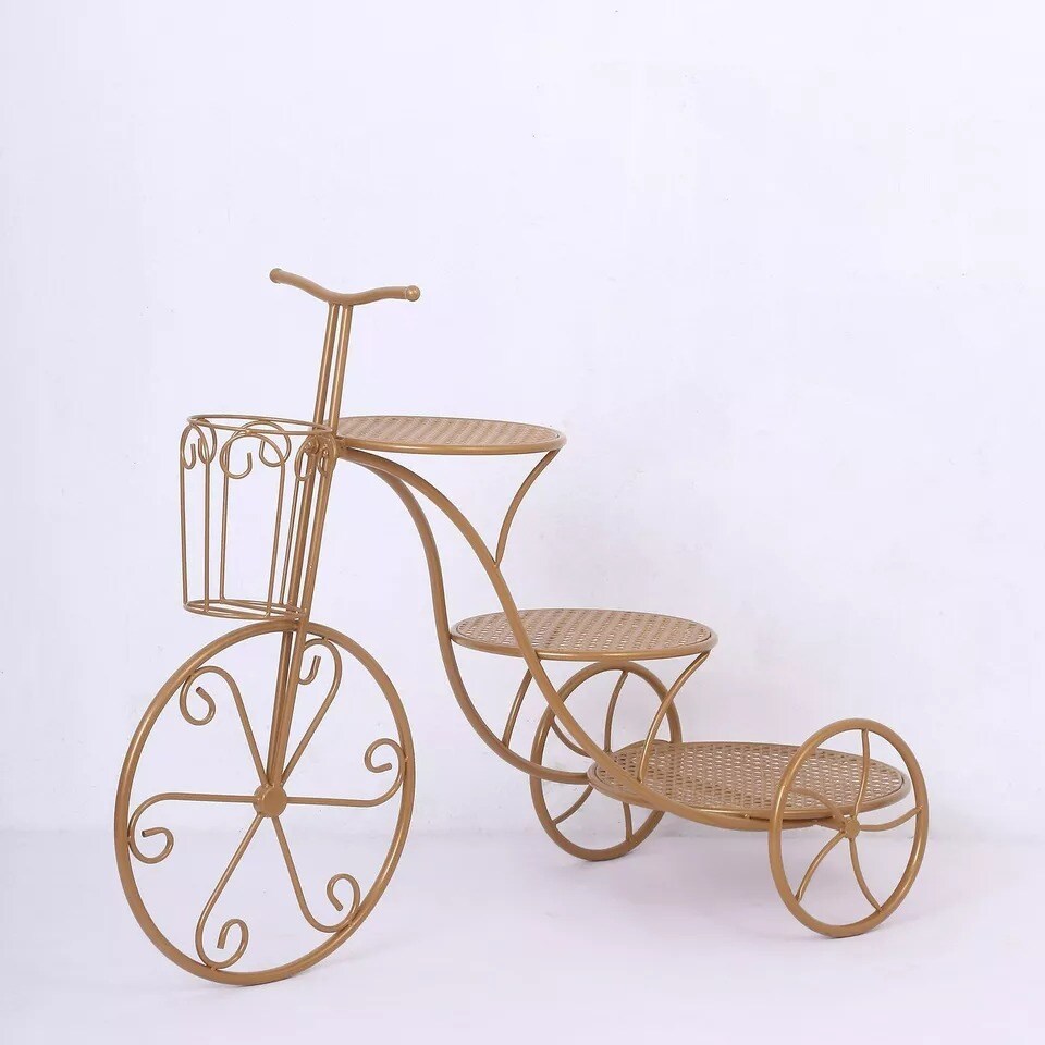 40 in Gold 3 Tier Metal Bicycle Cake Dessert Display STAND Party Decorations