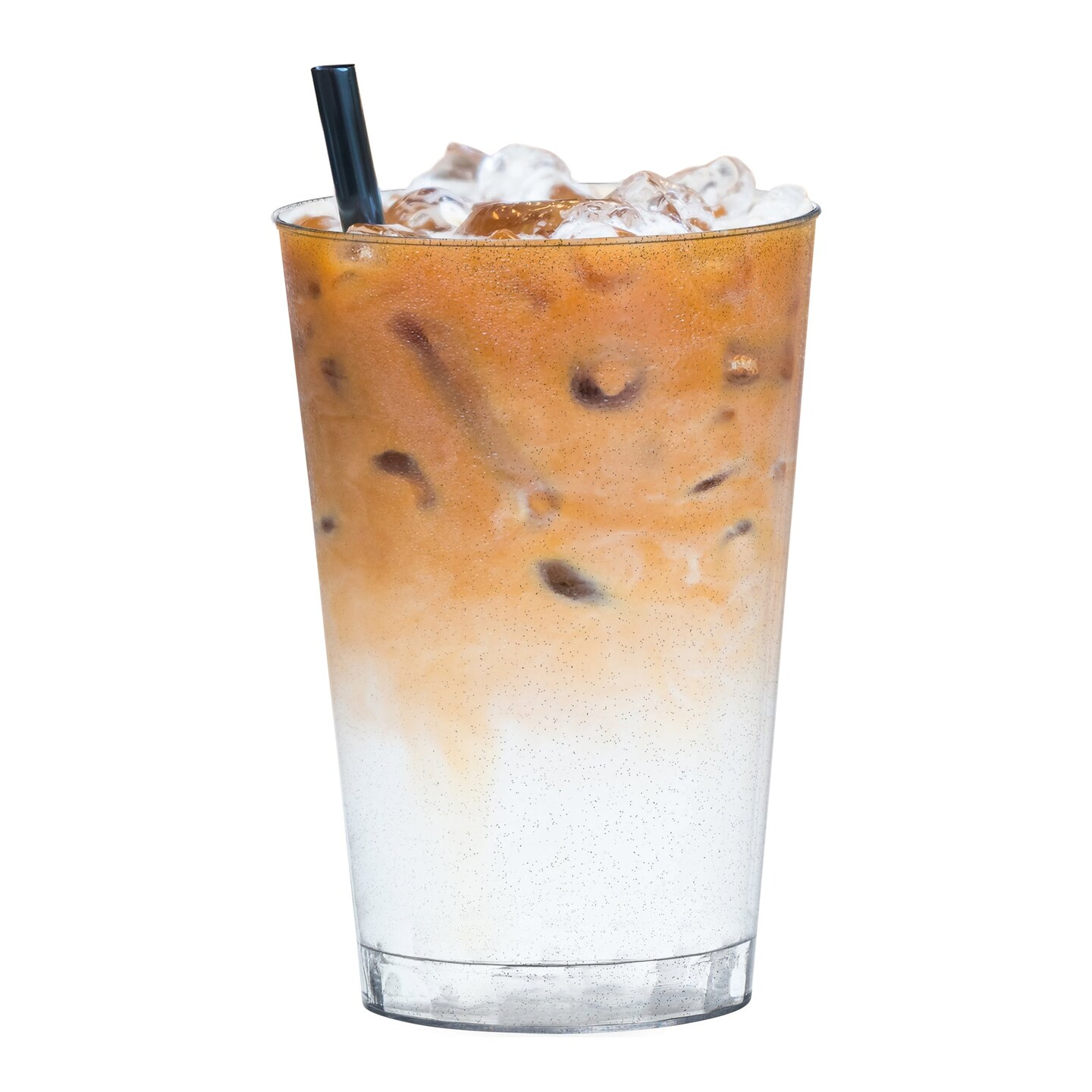 Clear with Silver Glitter Round Disposable Plastic Tumblers - 12 oz. (240 Cups)