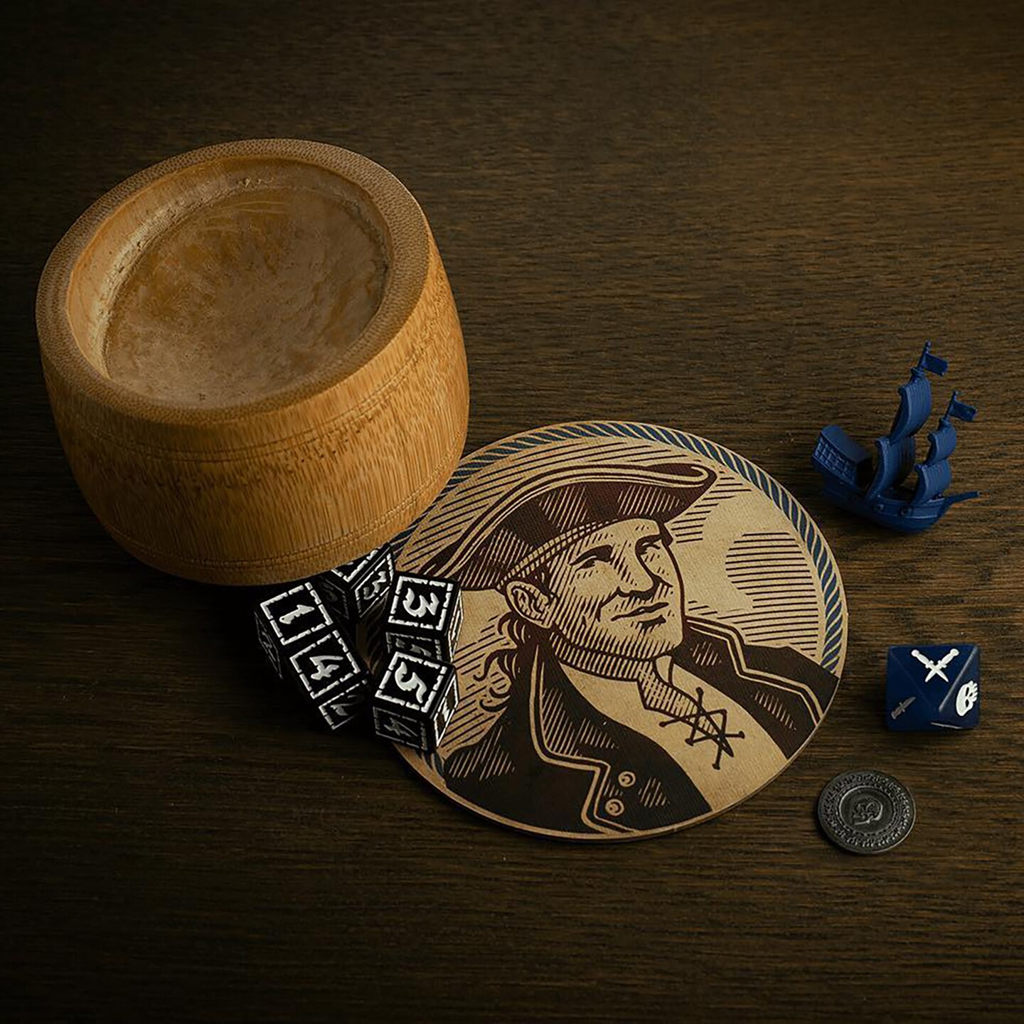 Nordic Pirate Games: Lying Pirates - Deluxe Edition - Dice Board Game, Bet-Sail-Action, Strategy &#x26; Luck, Fast-Paced Modular Play, Age 12+, 2-6 Players