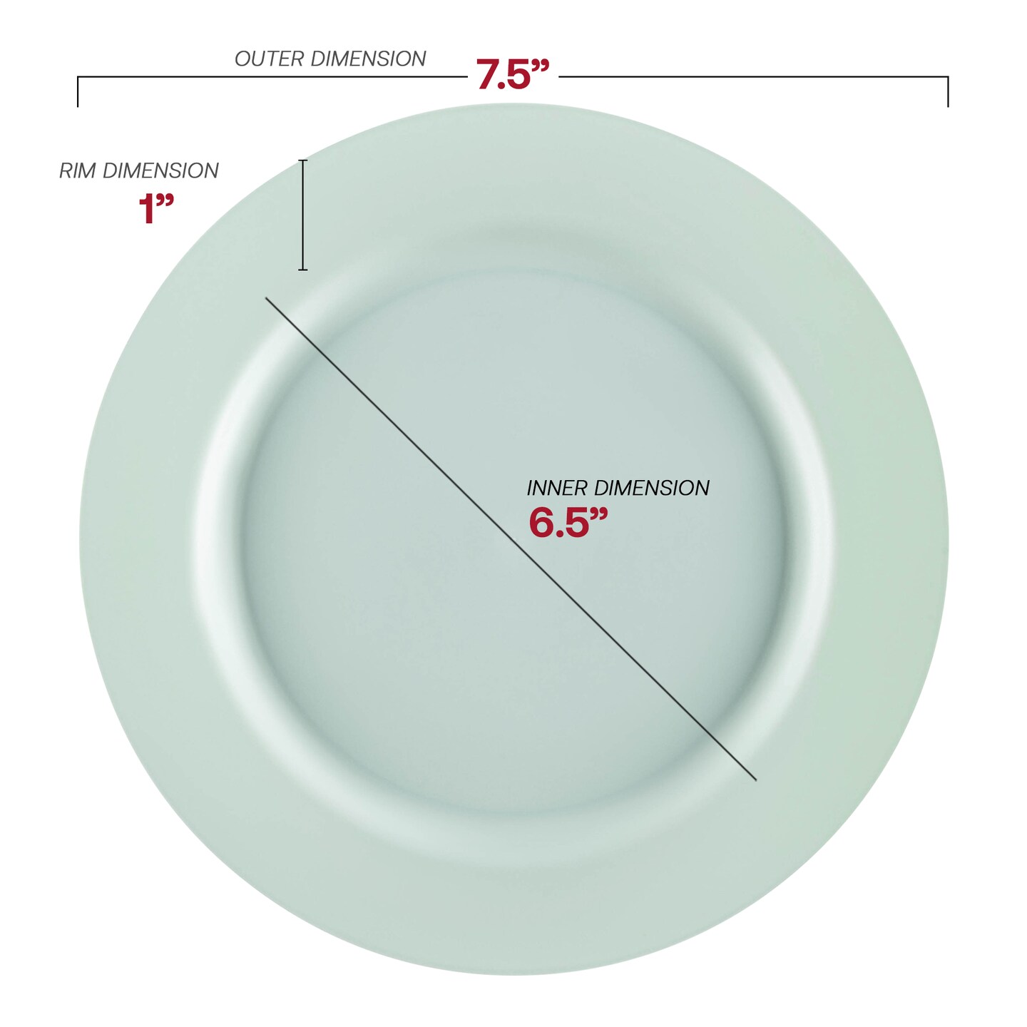 Matte Turquoise Round Disposable Plastic Appetizer/Salad Plates - 7.5&#x22; (120 Plates)