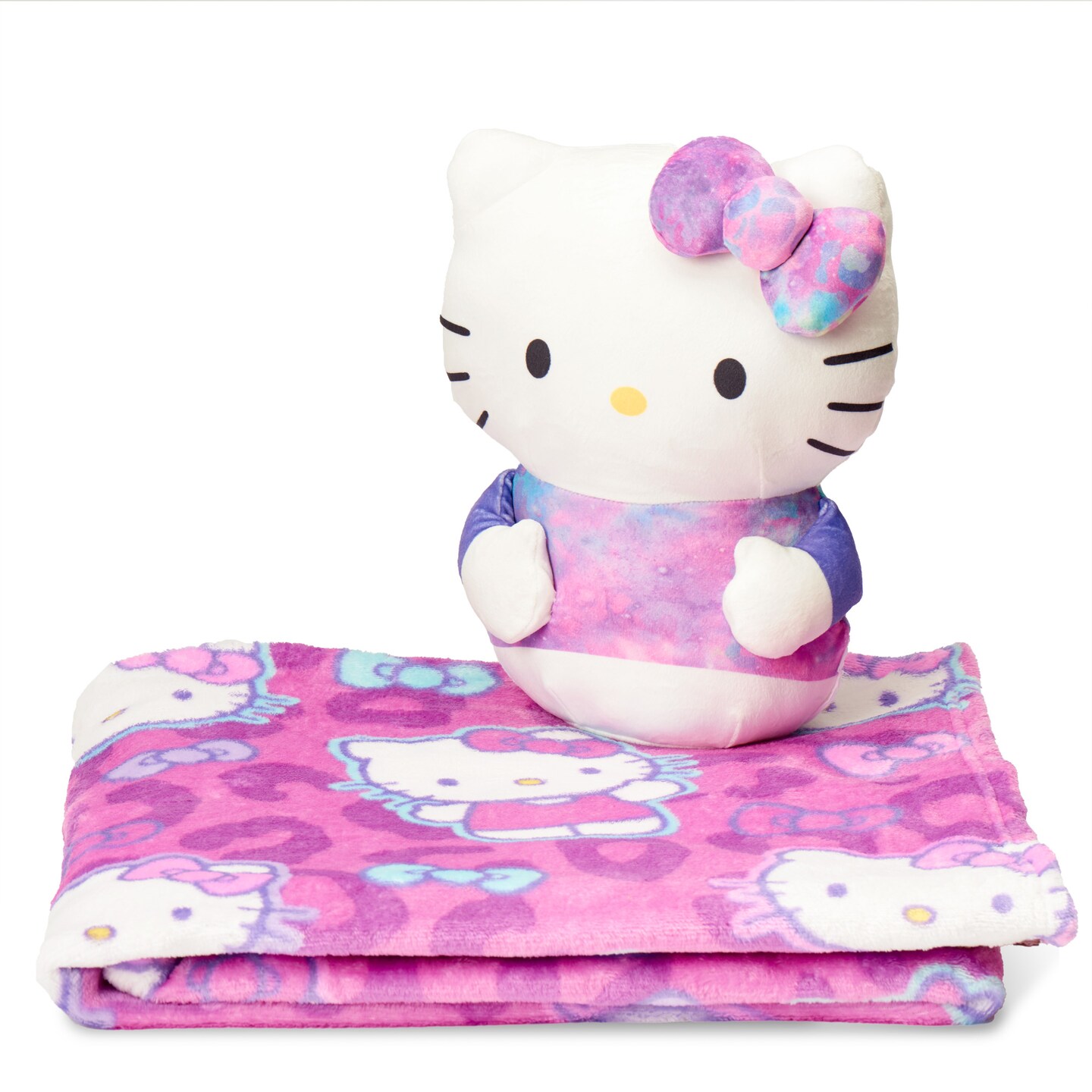 Sanrio Hello Kitty Hello Hugs Silk Touch Throw Blanket 40X50 inches and Hugger Set, 11 inches