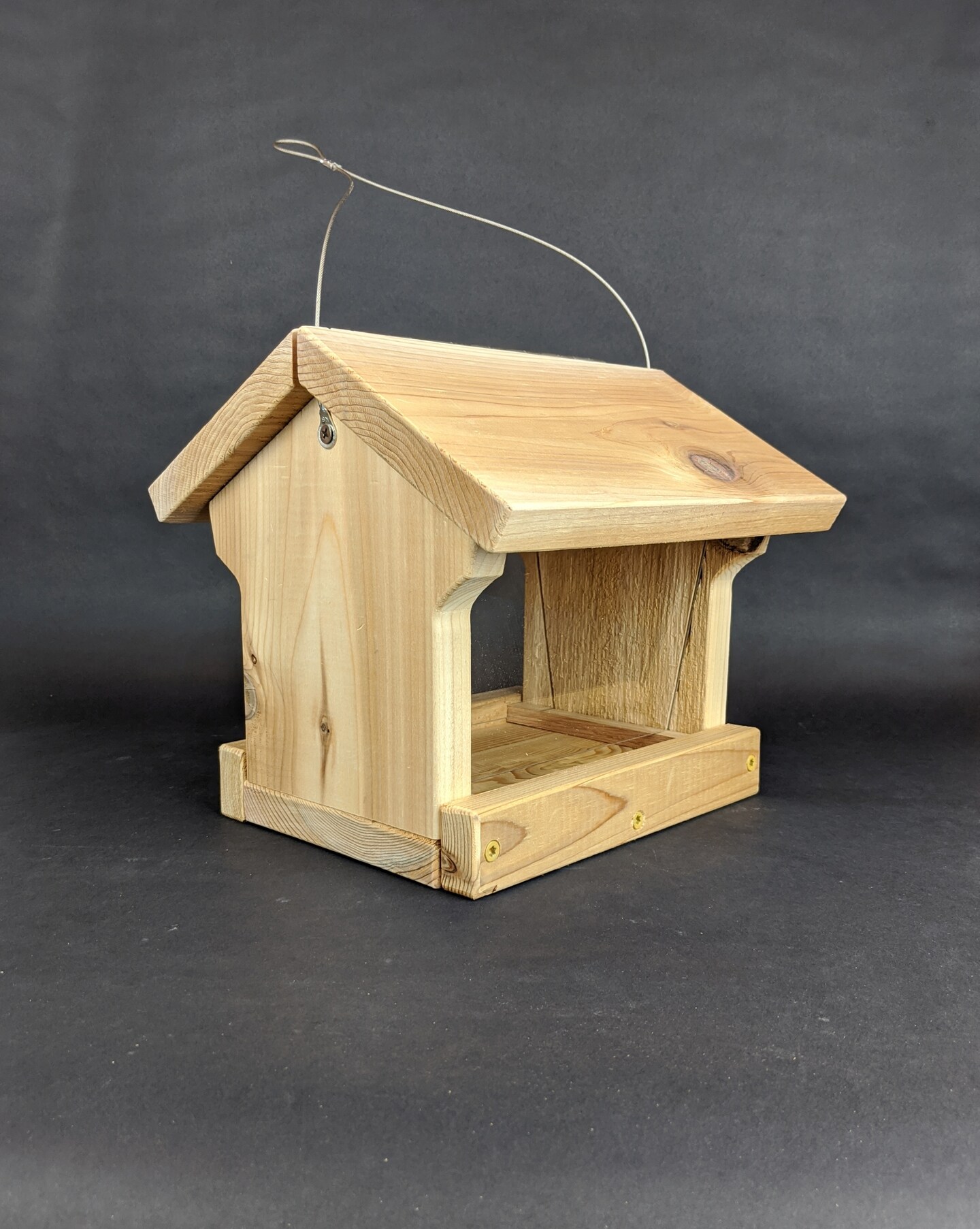 Hanging Bird Feeder, Hinged Roof, Cedar, Natural - Free Shipping! product 2