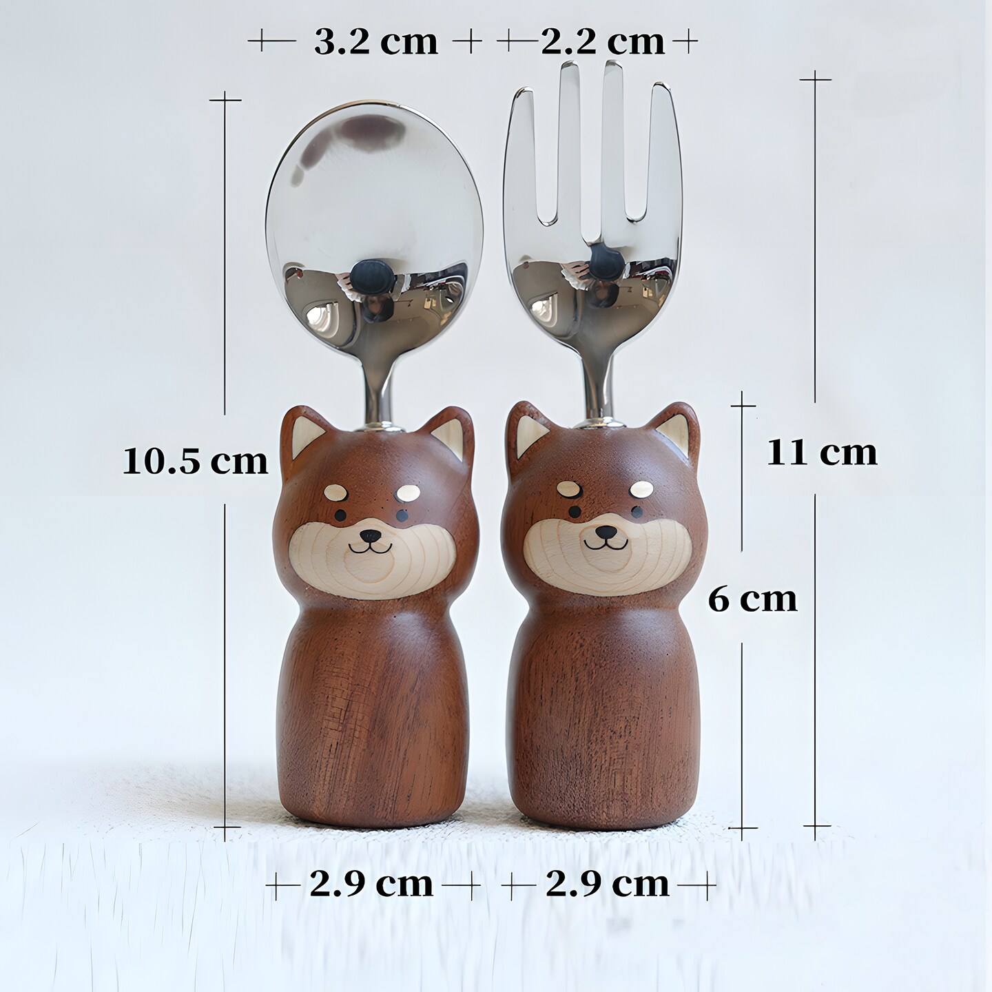 Edible Grade Wooden Handle Cute Kids Baby Soup Spoon Dessert Fruit