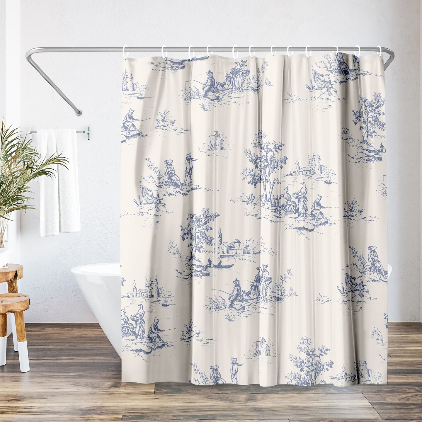 Americanflat 71x74 Animal Jouy Shower Curtain - 100% Polyester Shower Curtain
