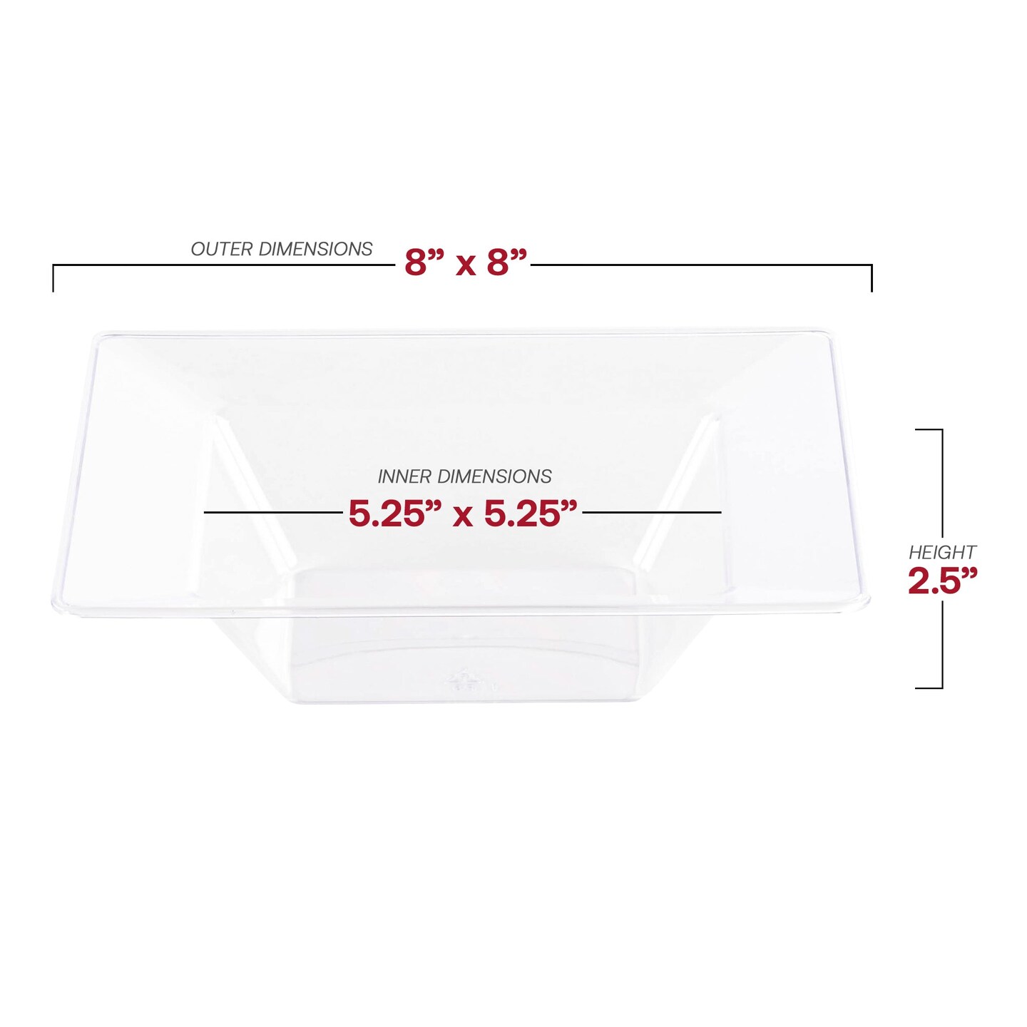 Clear Square Plastic Soup Bowls - 12 oz. (120 Bowls)