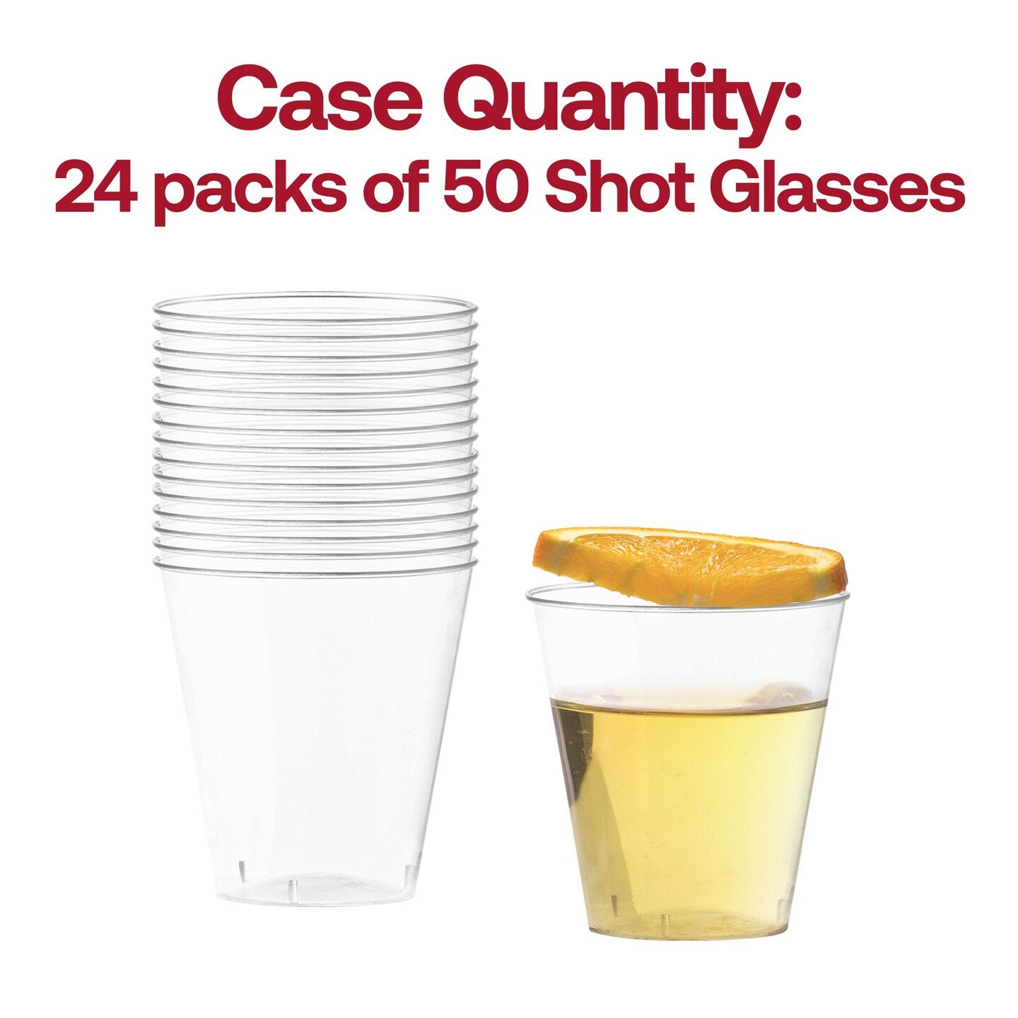 Clear Round Plastic Disposable Shot Glasses - 2 oz. (1200 Glasses)