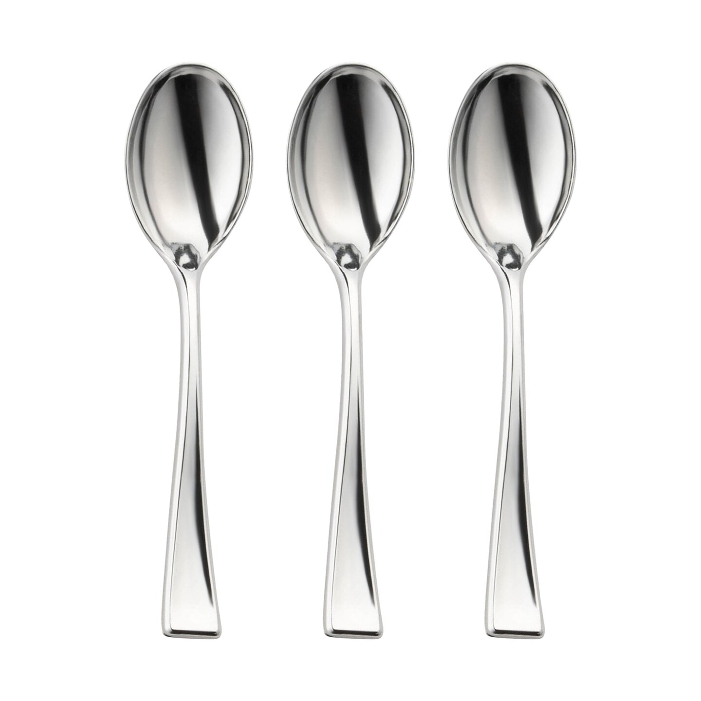 Shiny Metallic Silver Mini Plastic Disposable Tasting Spoons (960 Spoons)