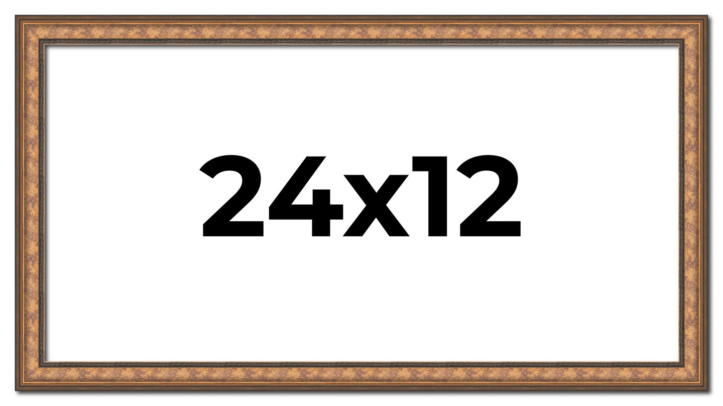 Panoramic Slim Profile Gold Picture Frame - UV Acrylic, Foam Board Backing, Hanging Hardware