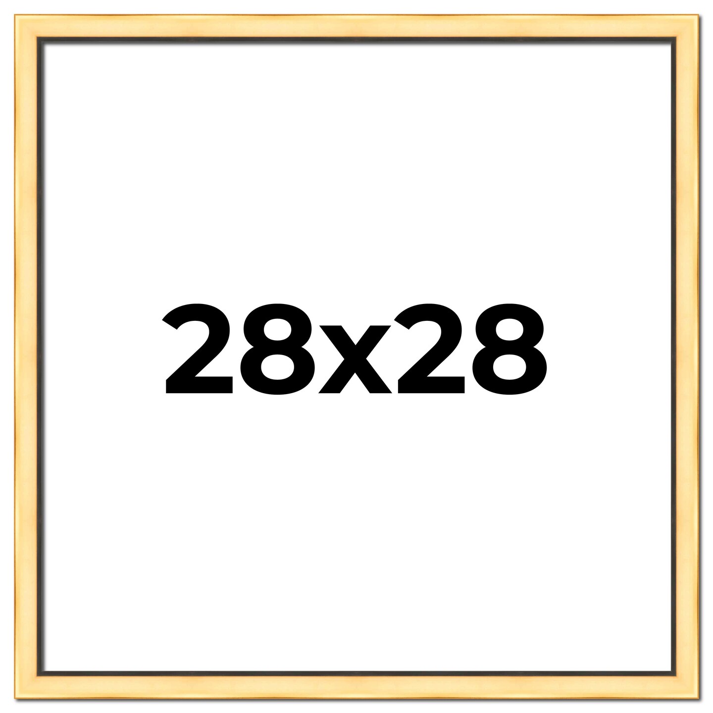 Square Simple Gold Picture Frame - UV Acrylic, Foam Board Backing, Hanging Hardware