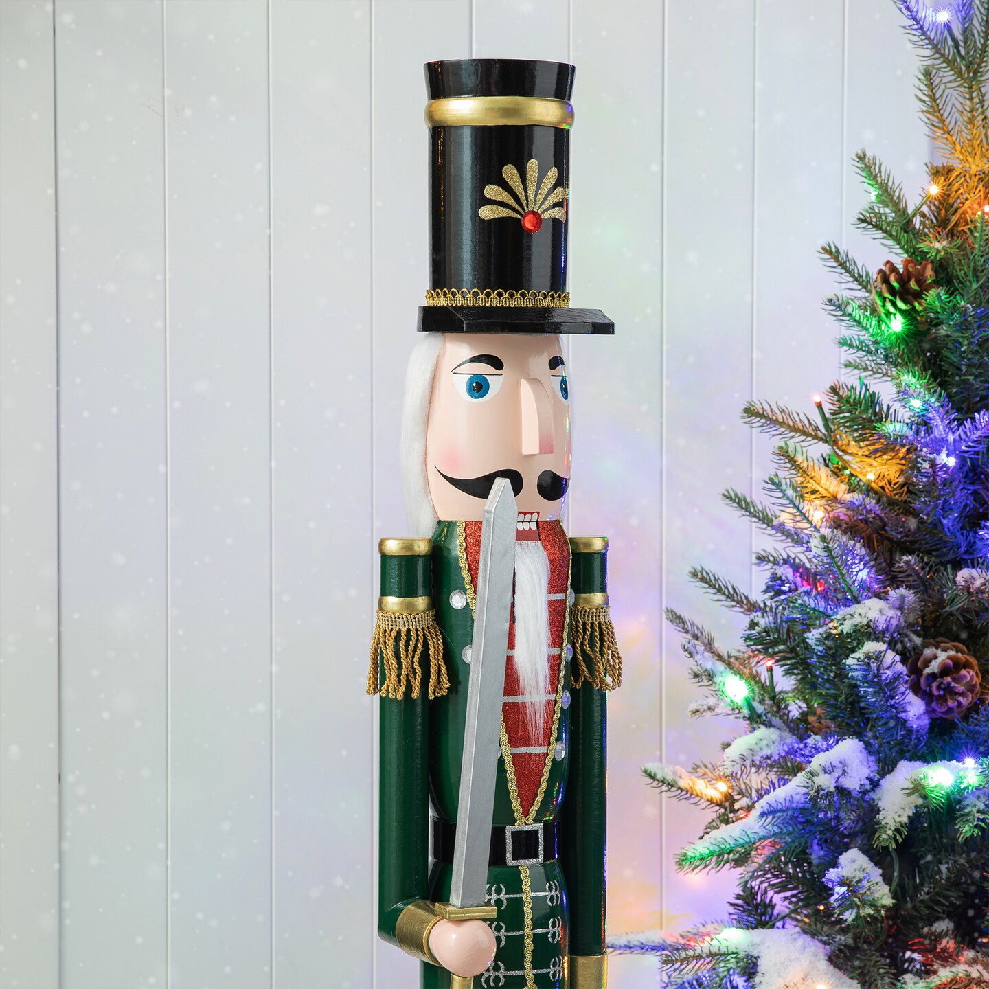 42&#x22;H Wooden Christmas King/Soldier Nutcracker