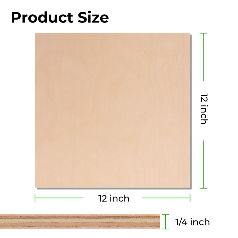 3mm Birch Plywood 12*12inch 30pcs