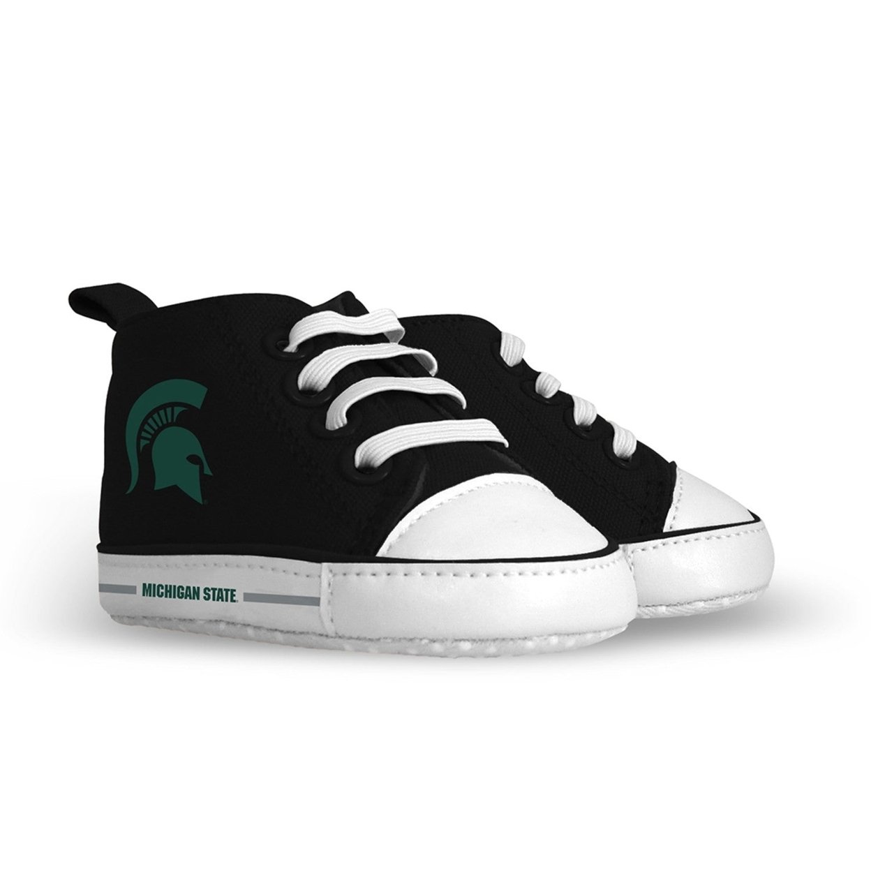 Michigan State Spartans Baby Shoes High Top Pre-Walkers Soft Fabric Grippers