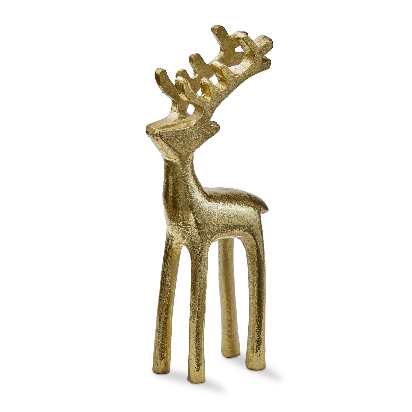Large Gold Reindeer Silhouette Figurine Decorative Sculpture for Holiday Christmas Decor 8.5 in H