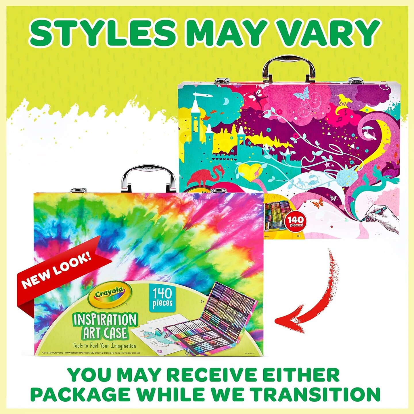 Inspiration Art Case Coloring Set - Tie-Dye (140ct), Art Set For Kids, Kids Art Supplies for School, Gift for Girls &#x26; Boys