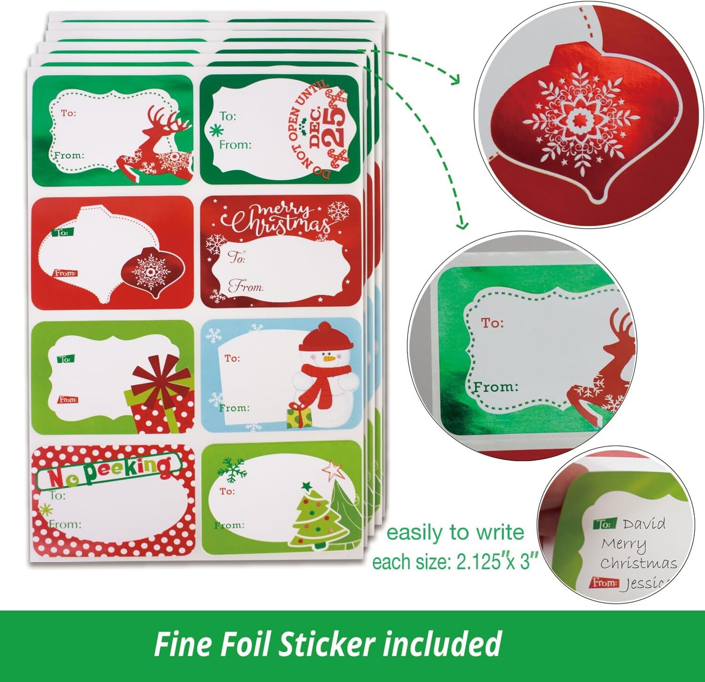 12 Large Christmas Gift Wrap Boxes bulk with Lids, 12 tissue paper and 80 Count Foil Christmas Tag Stickers for wrapping oversized Clothing (Robes, Sweater, Coat, Shirts) and Xmas Holiday Present