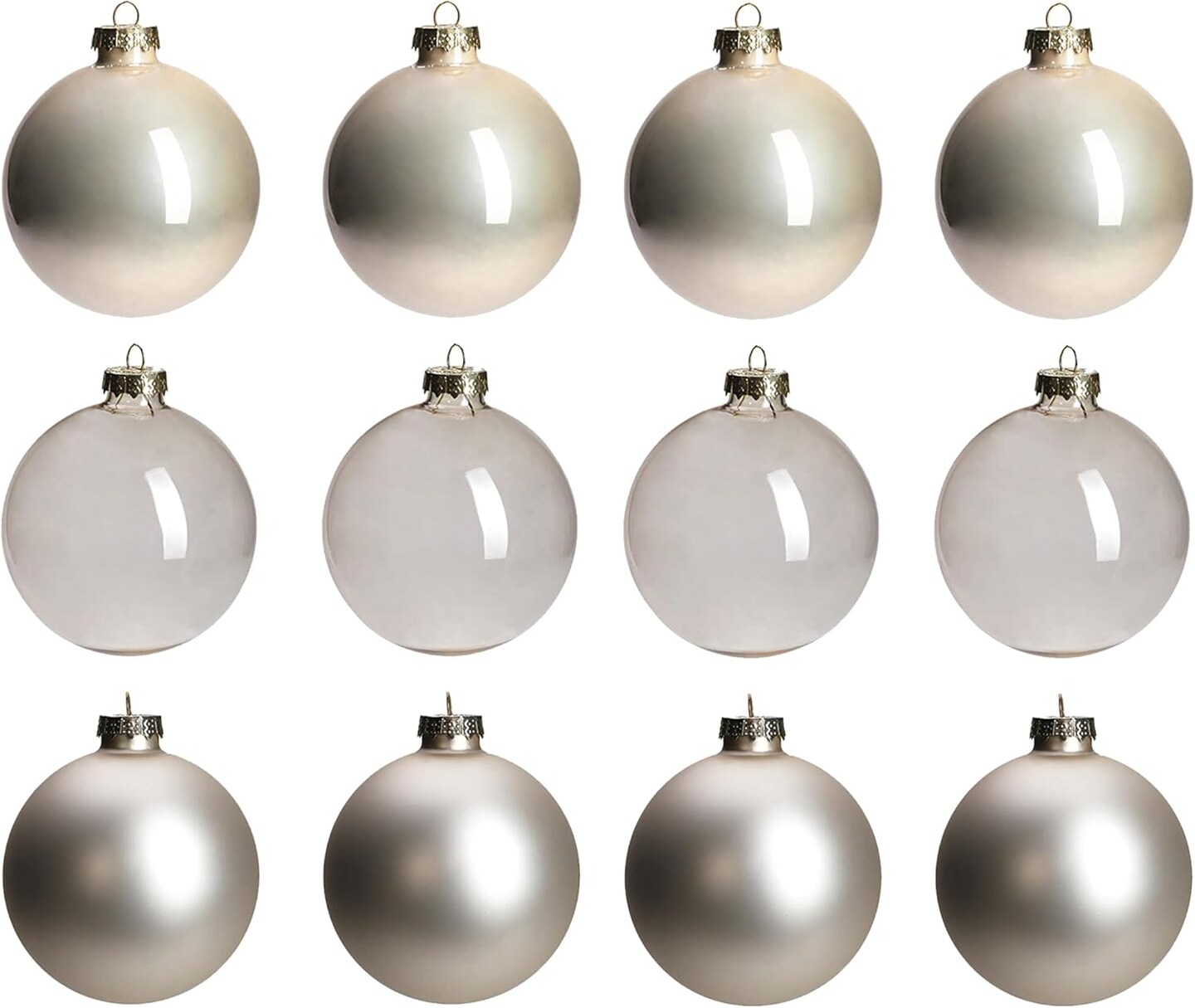 Champagne Glass Christmas Ball Ornaments for Christmas Tree, 2.36&#x201D; Christmas Hanging Ornaments Set of 12 Christmas Baubles for Holiday Party Xmas Tree Decorations Gifts