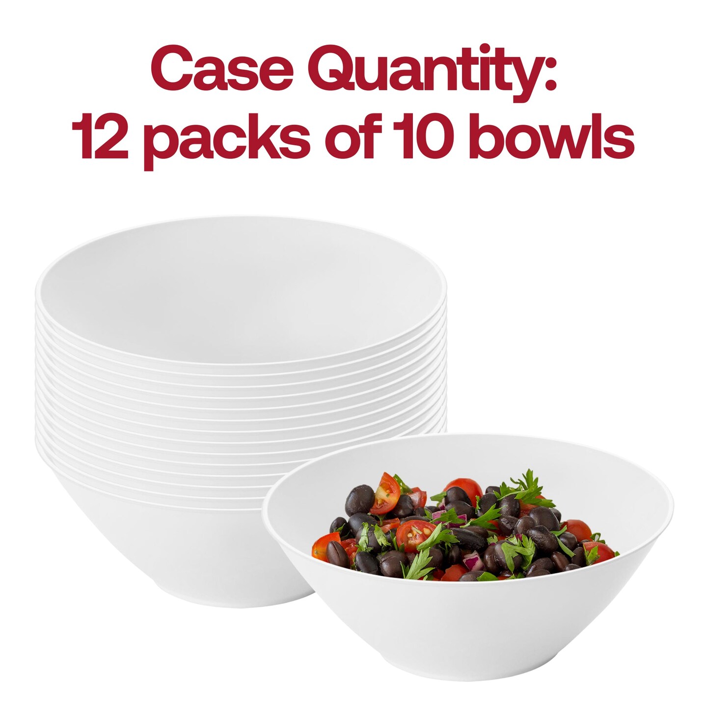 Solid White Organic Round Disposable Plastic Dessert Bowls - 6 oz. (120 Bowls)