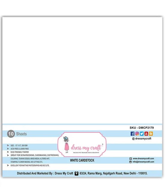 Dress My Craft  - White Card Stock